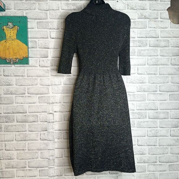 NWT Nine West Black Silver Shimmer Sweater Dress Size Large, Sparkle - Picture 6 of 8